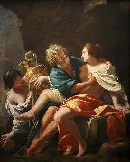 Simon Vouet Loth and his daughters, Simon Vouet USA oil painting artist